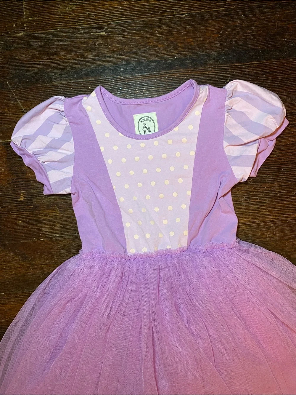 EUC Taylor Joelle Rapunzel Cotton Purple Tulle Princess Kids Costume Dress